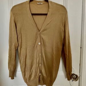 Miu Miu Camel Cotton Cardigan